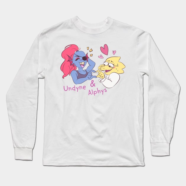 Undyne & Alphys Long Sleeve T-Shirt by Midnight_rabbit